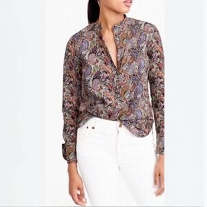 J.CREW X LIBERTY ART FABRICS 100% Cotton Paisley Print Shirt | 00 | Preppy